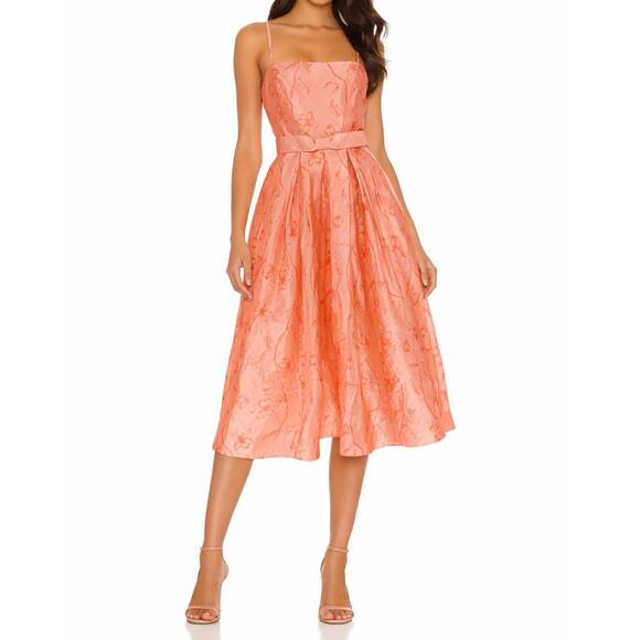 NEW HUTCH floral satin midi dress in pink